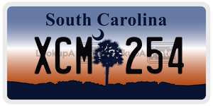 XCM254  license plate in SC