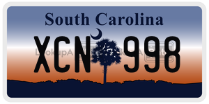 XCN998 license plate in South Carolina