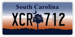 XCR712 license plate in South Carolina