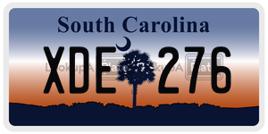 XDE276  license plate in SC