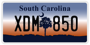 XDM850  license plate in SC