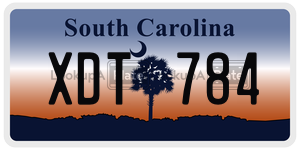 XDT784 license plate in South Carolina