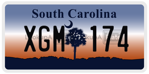 XGM174  license plate in SC
