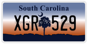 XGR529 license plate in South Carolina