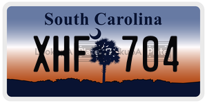 XHF704 license plate in South Carolina