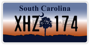 XHZ174 license plate in South Carolina