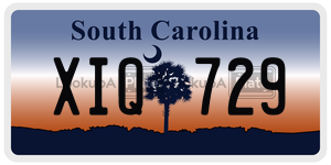XIQ729  license plate in SC