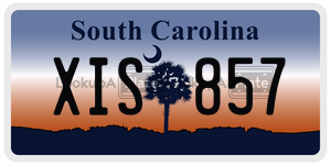 XIS857 license plate in South Carolina