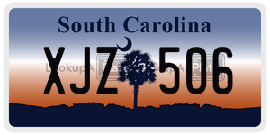 XJZ506  license plate in SC