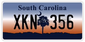 XKN356 license plate in South Carolina