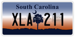 XLA211 license plate in South Carolina