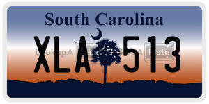 XLA513 license plate in South Carolina