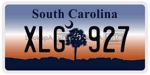 XLG927  license plate in SC