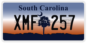 XMF257  license plate in SC