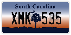 XMK535 license plate in South Carolina