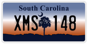 XMS148 license plate in South Carolina