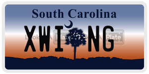 XWING license plate in South Carolina