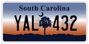 YAL432  license plate in SC