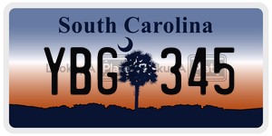 YBG345  license plate in SC