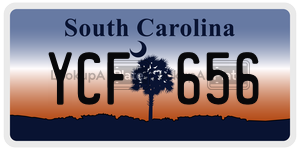 YCF656 license plate in South Carolina