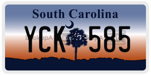 YCK585 license plate in South Carolina