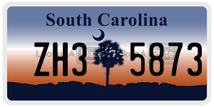 ZH35873 license plate in South Carolina