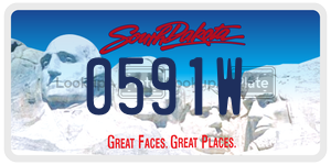 0591W license plate in South Dakota