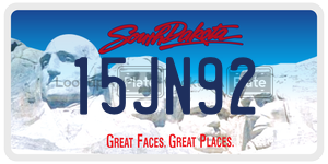15JN92  license plate in SD