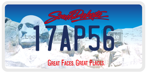 17AP56 license plate in South Dakota