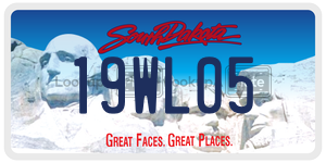 19WL05 license plate in South Dakota