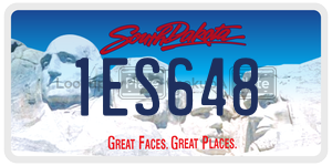 1ES648 license plate in South Dakota