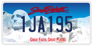 1JA195 license plate in South Dakota