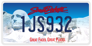 1JS932 license plate in South Dakota