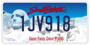 1JV918  license plate in SD