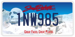 1NW985  license plate in SD
