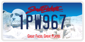 1PW967  license plate in SD