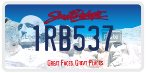1RB537  license plate in SD