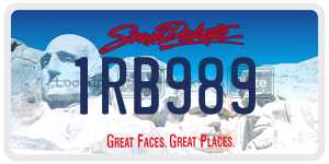 1RB989  license plate in SD