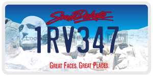 1RV347  license plate in SD