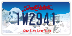 1W2941  license plate in SD