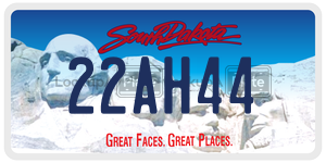 22AH44  license plate in SD