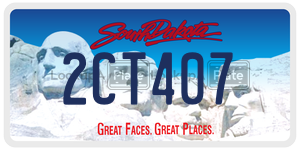 2CT407 license plate in South Dakota