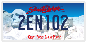 2EN102 license plate in South Dakota