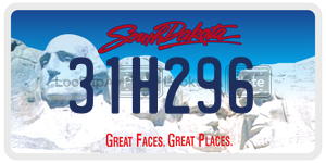 31H296  license plate in SD