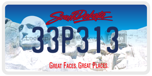 33P313 license plate in South Dakota