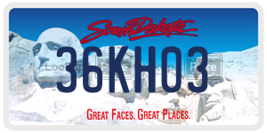 36KH03 license plate in South Dakota