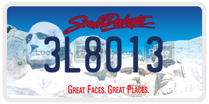 3L8013 license plate in South Dakota