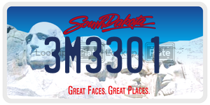 3M3301 license plate in South Dakota