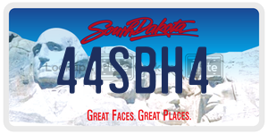 44SBH4  license plate in SD