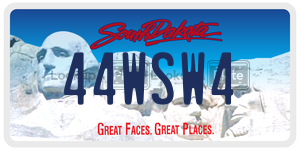 44WSW4  license plate in SD